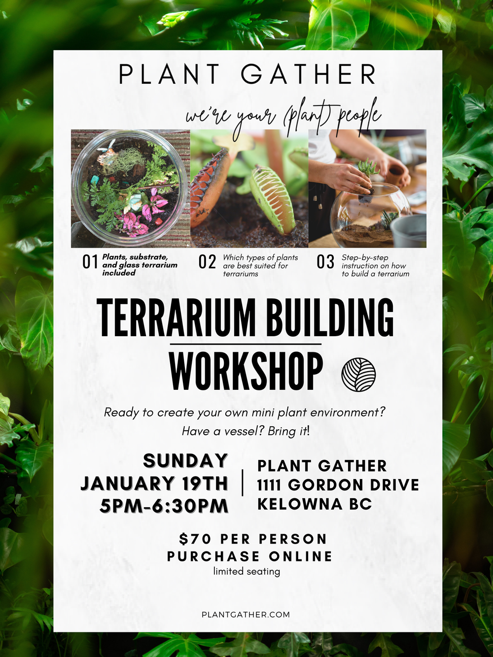 Terrarium Building Workshop - January 19th