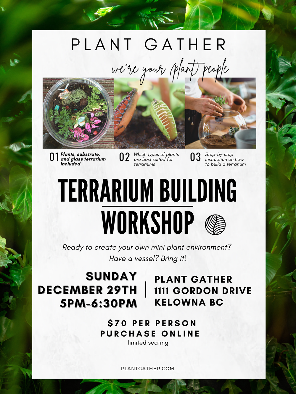 Terrarium Building Workshop - December 29th