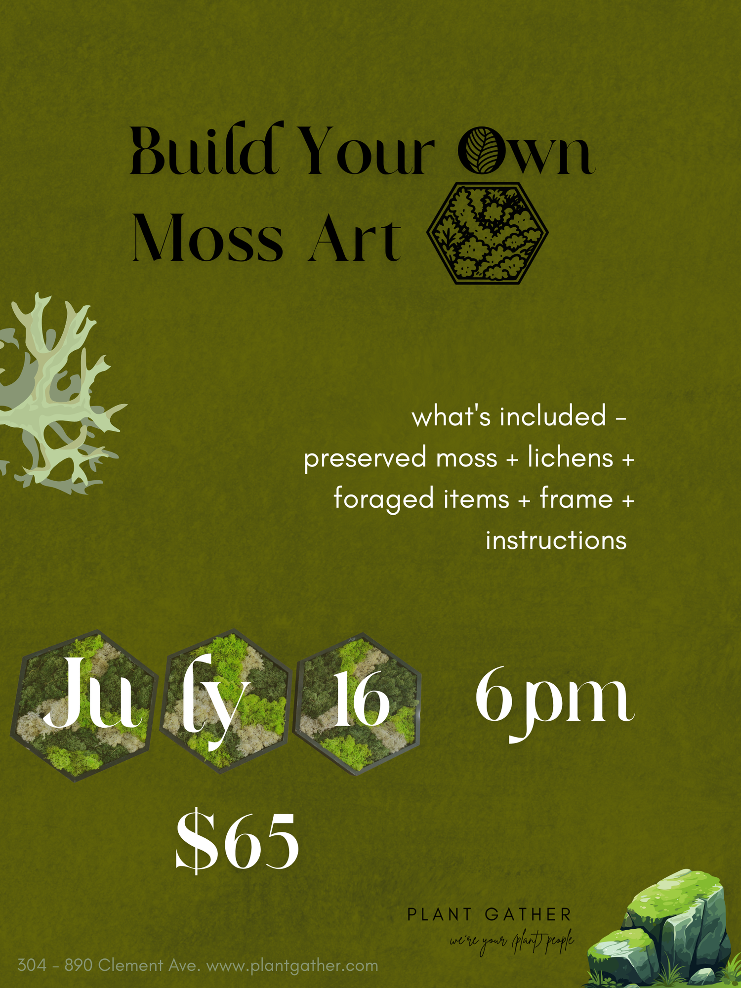 Build Your Own Moss Art Workshop - July 16th