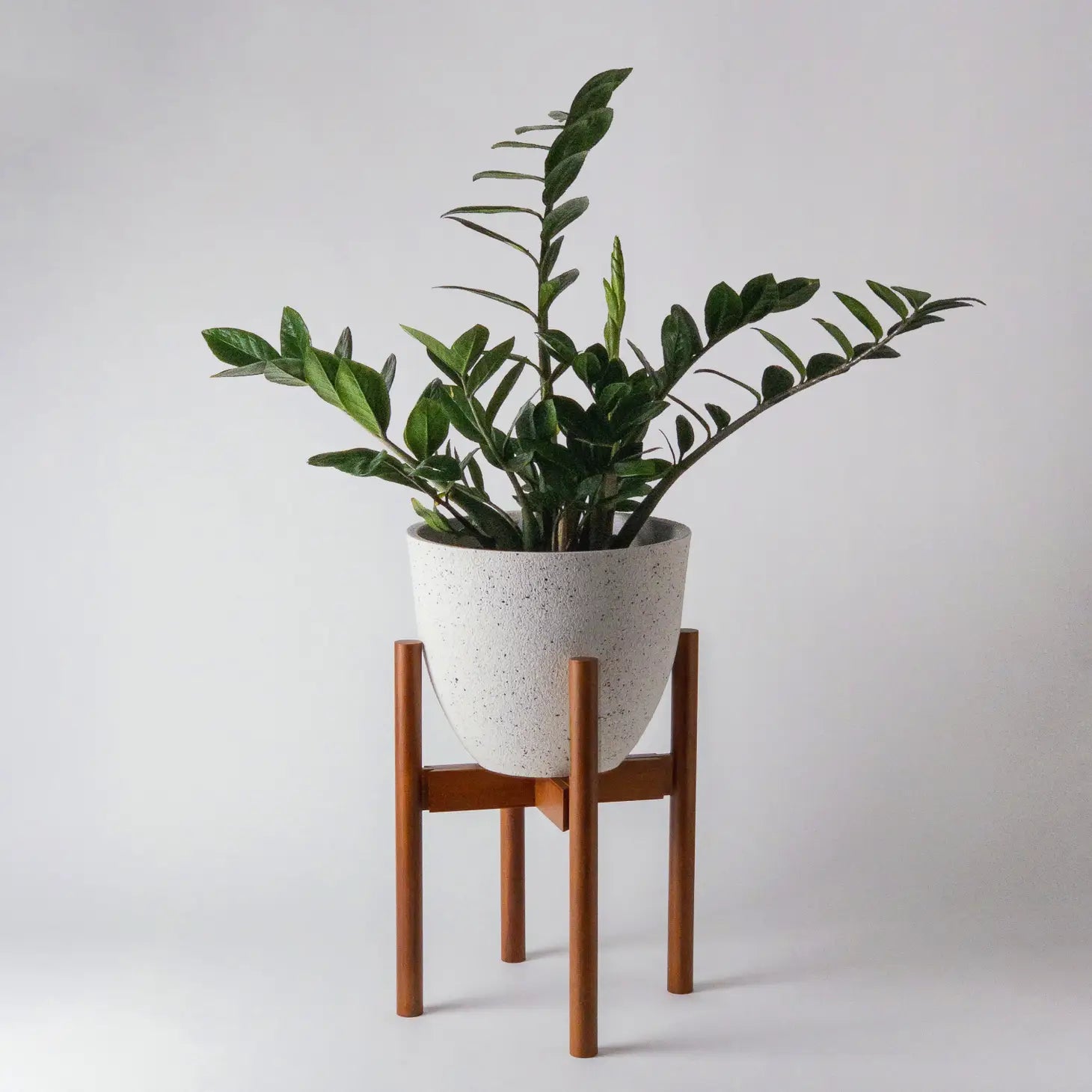 Adjustable Dark Bamboo Plant Stand