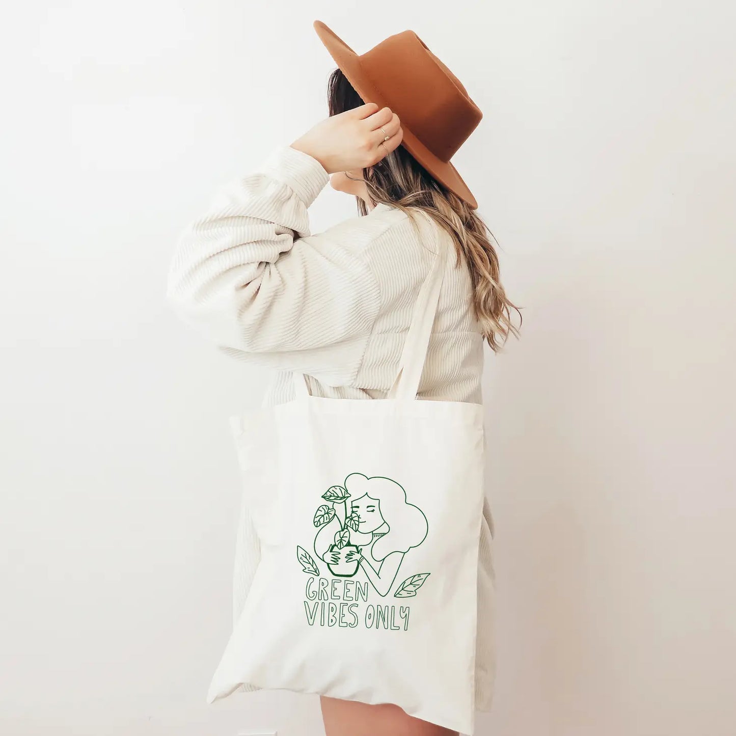 
                  
                    Green Vibes Only Tote Bag | Cotton Market Bag
                  
                