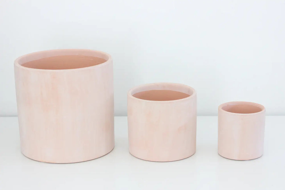 
                  
                    Terracotta Blush Pink Cylinder Planter
                  
                